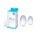 Glas 2-piece frosted glass yoni eggs with packaging box, designed for pelvic floor exercise and wellness.