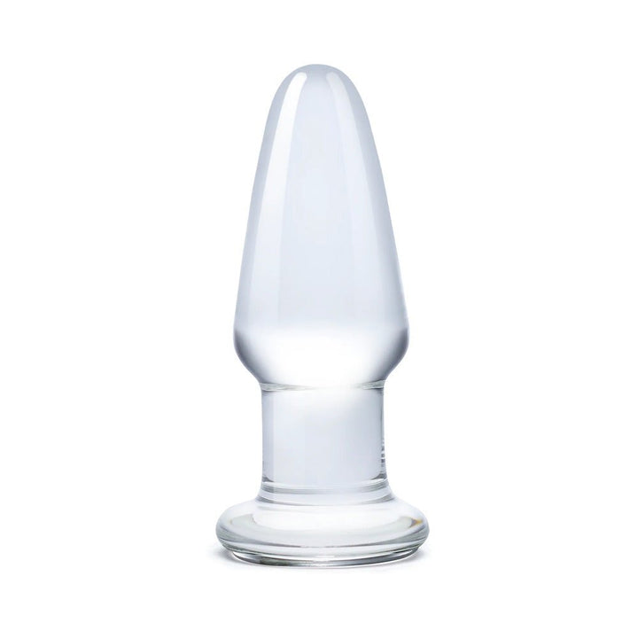 Glas 3.5 inches Glass Butt Plug Clear - SexToy.com