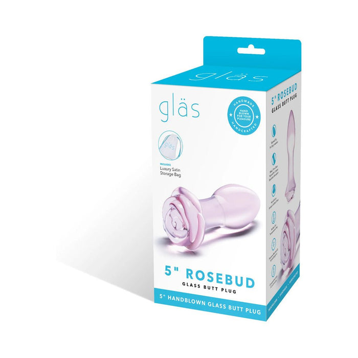 Glas 5" Rosebud Glass Butt Plug - SexToy.com