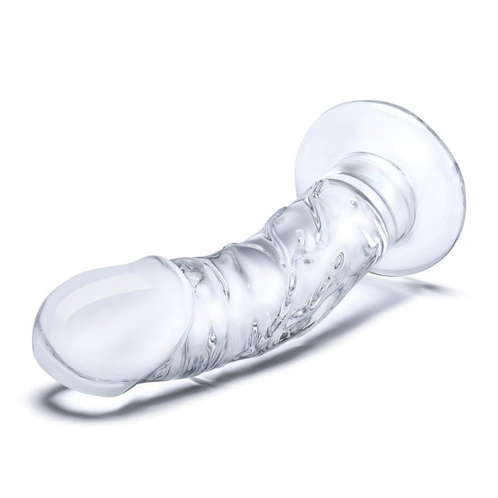Glas Curved Realistic Glass Dildo With Veins 7 In. - SexToy.com