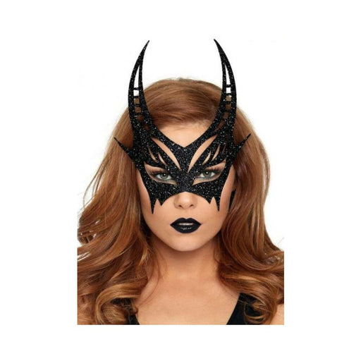 Glitter Devil Mask Os Black - SexToy.com
