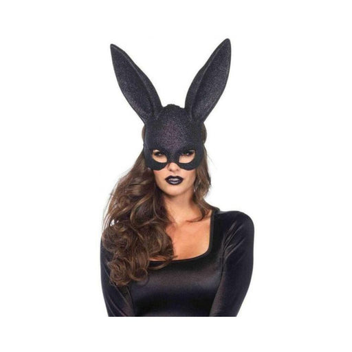 Glitter Masquerade Rabbit Mask 6bx Black - SexToy.com