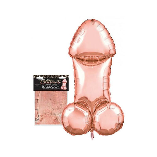 Glitterati Penis Party 3 Ft. Rose Gold Mylar Balloon | SexToy.com