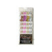 Package of eight Glitterati tall celebration straws with glittery decorative accents in rose gold, pink, gold, and silver.