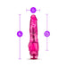 Pink realistic vibrator with clitoral nubs, measuring 8 inches long and 2 inches wide, with 6.75 inches insertable length.