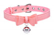 Golden Kitty Cat Bell Collar - Pink/silver | SexToy.com