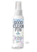 Bottle of Good Clean Fun unscented toy cleaner with spray nozzle, 2 oz size, labeled for germ-killing use.