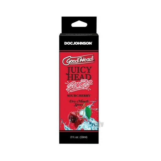 GoodHead Juicy Head Sour Cherry dry mouth spray 2 oz box with cherry and water splash design