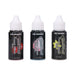Three 1 fl. oz. bottles of GoodHead Tingle Drops in Cherry, Cotton Candy, and French Vanilla flavors with white caps.