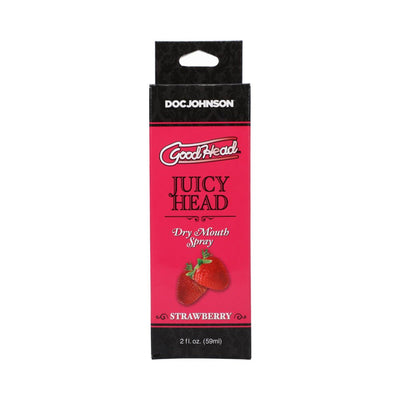 GoodHead Juicy Head Dry Mouth Spray in strawberry flavor 2 fl oz box by Doc Johnson