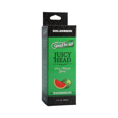 GoodHead Juicy Head Watermelon dry mouth spray box in green and black packaging, 2 fl. oz. size.