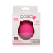 Gossip Rose Crush clitoral stimulator in pink rose shape displayed in white retail packaging with product features.