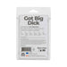 Back packaging of Got Big Dick 2-pack smoke-colored stretchy cock rings with product information and safety instructions.