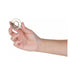 Hand holding a translucent smoky textured cock ring from the Got Big Dick 3-pack set against a white background.
