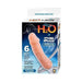 H2O Splish Splash 6-inch beige dildo douche packaging showing product and universal water hose features.