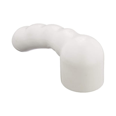 White curved attachment for Shibari Halo Wand with smooth, rounded textured surface for enhanced stimulation.