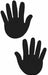 Pair of black hand-shaped pasties for versatile fashion and swimwear enhancement.