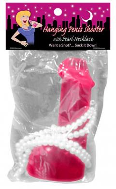 Hanging penis shooter w/pearl necklace | SexToy.com