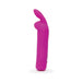 Compact purple silicone bullet vibrator with flexible bunny ears for targeted clitoral stimulation.