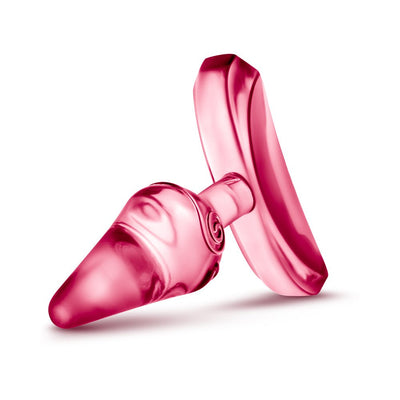 Purple tapered beginner-friendly anal toy with flared base, made from smooth, flexible material.