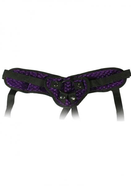 Harness The Moment Velvet Strap On Corset - Purple | SexToy.com