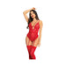 Heart Lace Underwire Bodysuit Red L/xl - SexToy.com