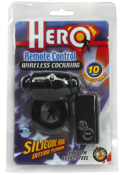 Hero Remote Control Wireless Cock Ring Black | SexToy.com