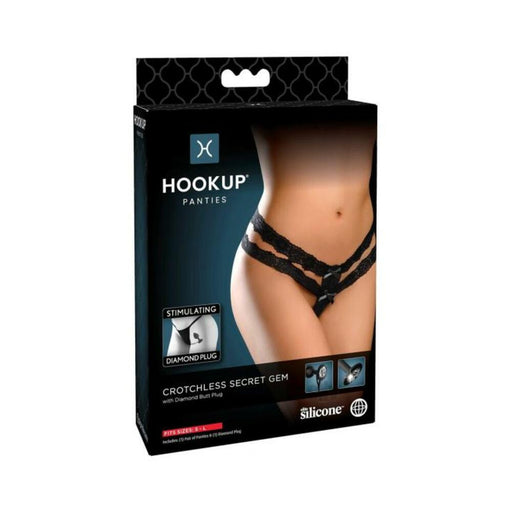 Hookup Crotchless Secret Gem Black Fits Size S-l | SexToy.com