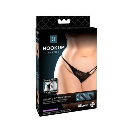 Hookup Remote Bowtie Bikini Black Fits Size Xl-xxl | SexToy.com