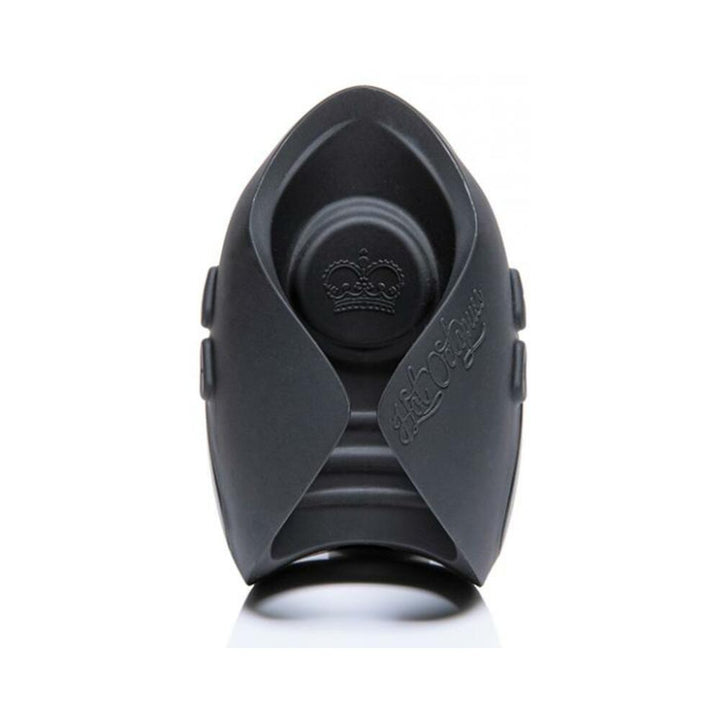 Black Hot Octopuss Pulse Solo Lux male pleasure device with ergonomic design and embossed crown detail.