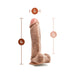 Beige realistic dildo with detailed texture and suction base, measuring 9 inches total length and 7.5 inches insertable length.
