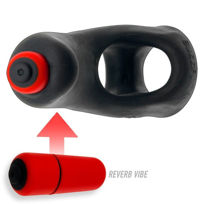 Hunkyjunk Buzzfuck Cock & Ball Sling With Taint Vibrator Tar Ice - SexToy.com