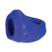 Blue silicone Clutch Cock & Ball Sling with embossed Huj logo, designed for support and comfort.