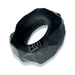 Black Hunkyjunk Fractal Tactile Cockring with textured, faceted design and soft matte finish.