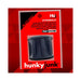Hunkyjunk Gyroball black stretchy ballstretcher with ribbed design in red branded packaging.