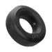 Black Hunkyjunk HUJ cock ring made of soft, durable silicone and TPR blend with a smooth, rounded design.