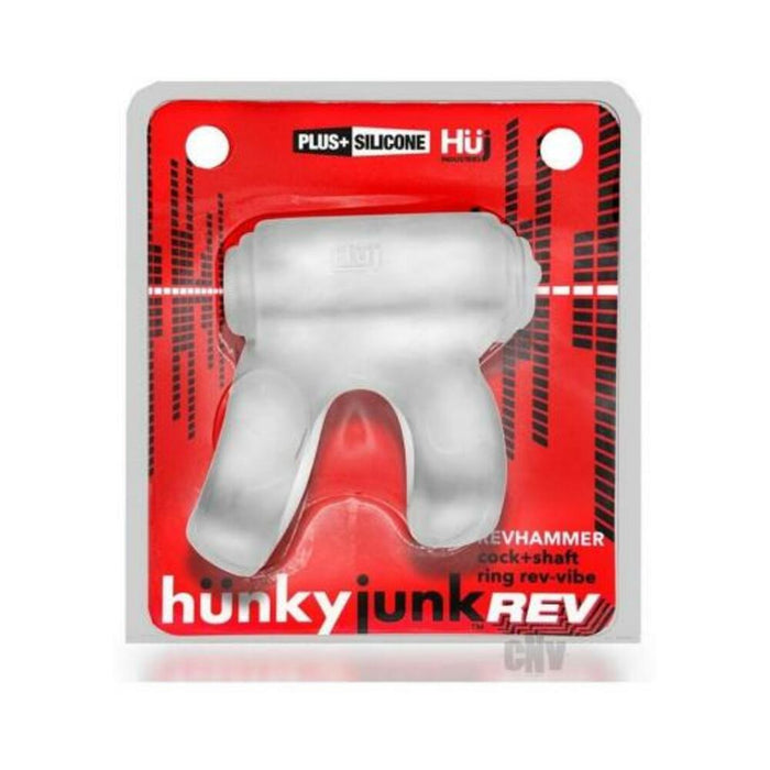 Hunkyjunk Revhammer Cock & Shaft Ring With Bullet Vibrator Clear Ice | SexToy.com