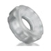 Clear ice textured stretchy cockring with a soft matte finish and ergonomic design for secure fit and comfort.