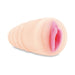 Compact realistic stroker with soft, lifelike texture and ribbed exterior for enhanced grip and sensation.