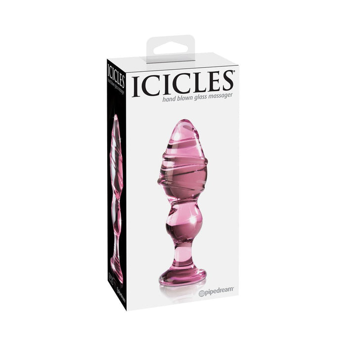Icicles No 27 Pink Glass Butt Plug | SexToy.com