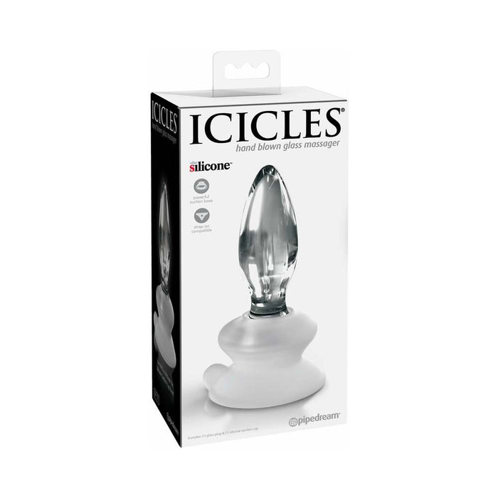 Icicles No. 91 - Glass Suction Cup Anal Plug - Clear - SexToy.com