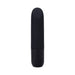 Compact black bullet vibrator with smooth silicone surface and power button at the base, designed for discreet use.