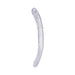 Clear double-ended flexible toy with veined texture on both ends, 13 inches long, designed for shared pleasure.