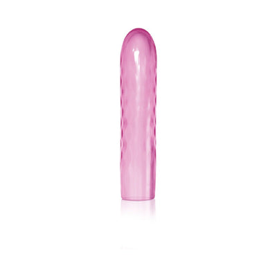 Pink textured silicone sleeve for 6-inch Chrome Vibe, designed for varied stimulation options.