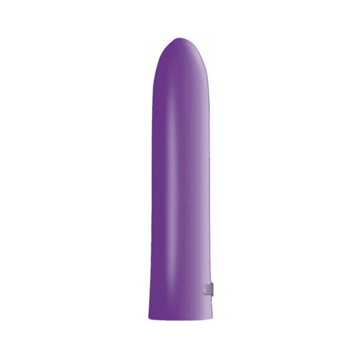 Compact purple bullet vibrator with smooth rounded tip and one-button control on white background.