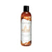 120ml bottle of Intimate Earth Sea Salt Caramel flavored oral pleasure glide with black cap and caramel design label.
