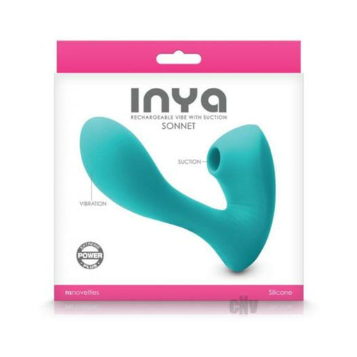 Inya Sonnet Suction Dual Stimulator Rechargeable Teal | SexToy.com
