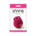 INYA The Rose rechargeable silicone suction vibe in rose shape with packaging box on white background