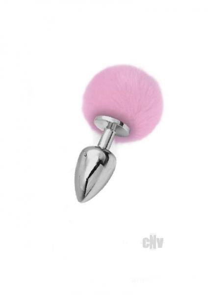 Iris Medium Silver Plug with Pink Pom Pom | SexToy.com
