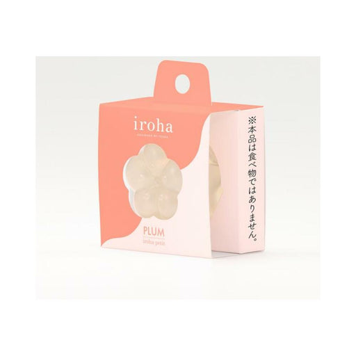 iroha Petit PLUM Clear moisturizer in peach and white packaging with a flower-shaped clear container inside